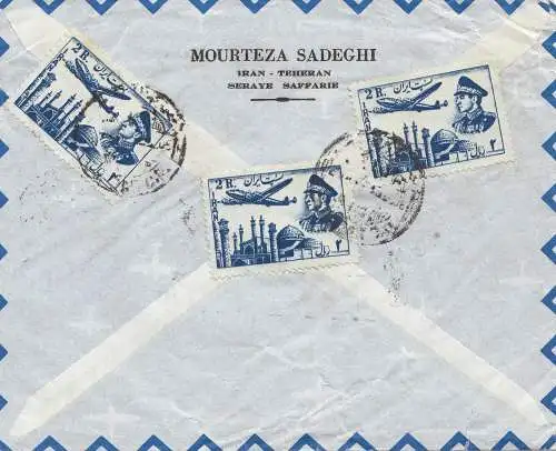 air mail Teheran to Mont Blanc Hamburg