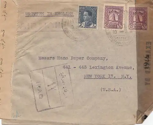 Iraq: letter Baghdad to New York, 2x censor