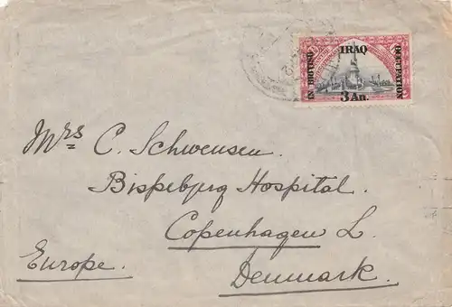Iraq: 1922 letter to Copenhagen/Denmark