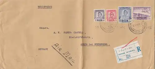 Iraq: 1950 Registered Baghdad to Stein, Bleistift Fabrik