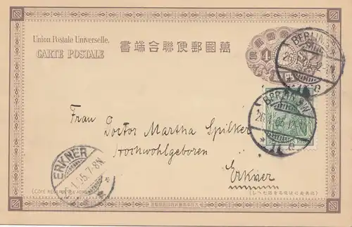 Japon: Post card used in Germany from Berlin to Erkner