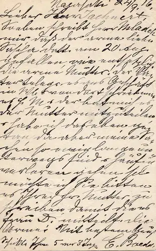 Japon: 1916: post card - prisner of war - to Kurume