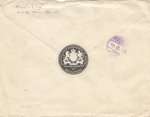 Japon 1929: letter Kyoto to Schwerin from duc Johann Albrecht, zu Mecklembourg
