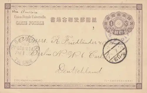 Japan 1901 Tokyo post card to Berlin