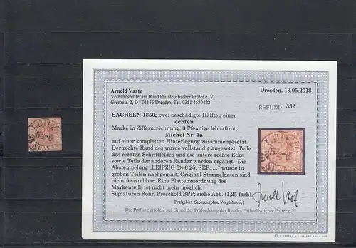 Saxe: MiNum. 1a, cacheté Leipzig, BPP résultat
