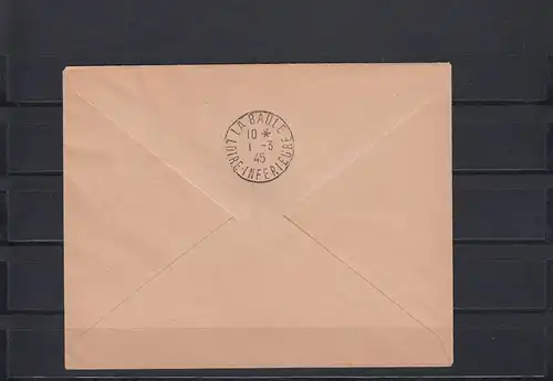 France: lettre recommandée Batz s/mer to Saint-Nazaire, 18.2.1945