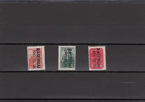 Litauen: Litauen Raseiniai 1IIIK, 3IIIK, 7IIIK, postfrisch, geprüft Krischke