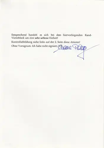 Feldpost: Kreta Lokalaufdruck, MiNr. 7B, Viererblock, **/*, BPP Attest, einmalig