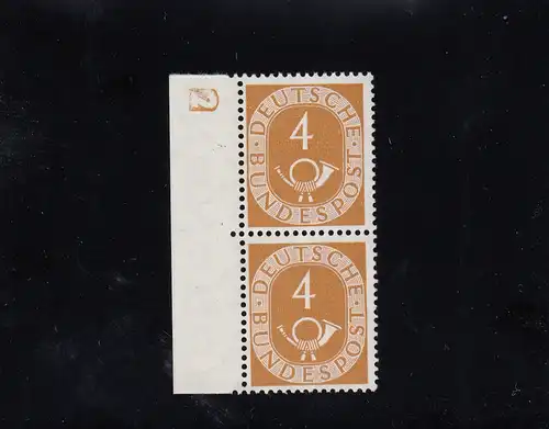 Bund: MiNr. 124 D2, post-fraîchissement, Posthorn