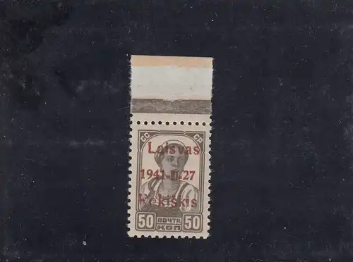 Litauen: MiNr. 6b Aufdruck Type II, postfrisch, vom Oberrand, BPP Attest
