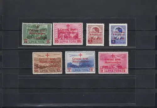 Monténégro: Croix-Rouge, Mi Nr. 29-35, post-fraîchissement