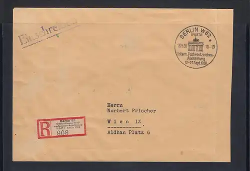 DR: Einschreiben Block 1 - Iposta - Sonderstempel, nach Österreich, BPP Attest