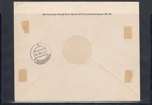 DR: MiNr. 799-802, auf R-Brief gestempelt Berlin nach Pirmasens