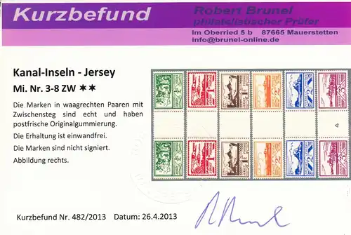 Jersey: MiNr. 3-8 ZW, postfrisch