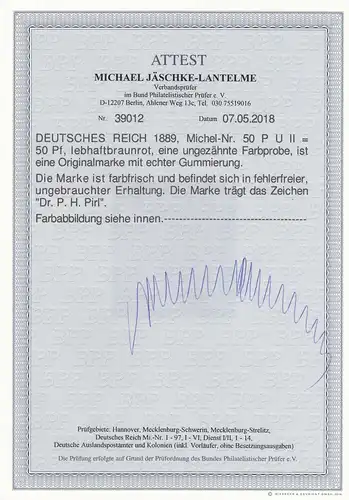DR: Min. 50 P U II, non utilisé, BPP Battest