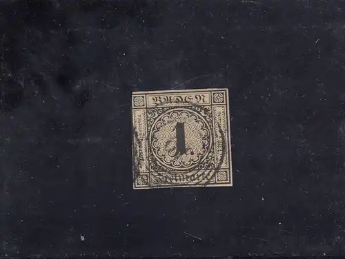 Baden: MiNr. 1a, gestempelt Ringstempel 19, altes BPP Attest