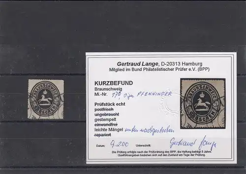 Braunschweig: Min. 17, cacheté, BPP résultat