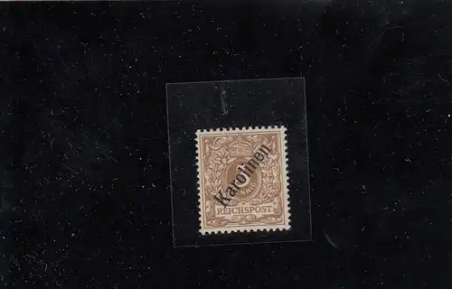Karolinen: MiNr. 1 I, Gummi mit zarter Haftspur, BPP Attest