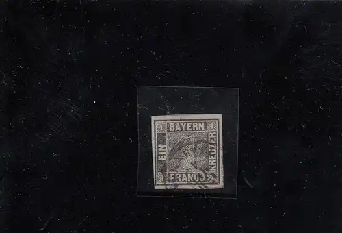 Bayern MiNr. 1 Ia, Platte 1, Plattenfehler XXXI, gestempelt Nürnberg, BPP Attest