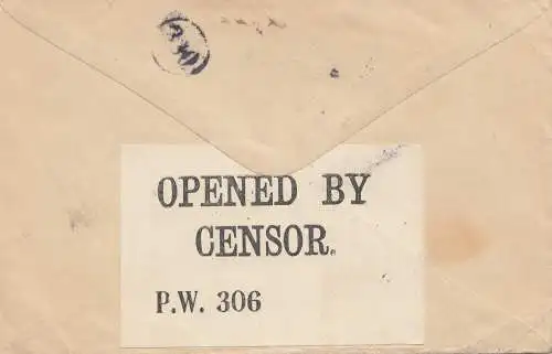 Japan 19.4.1917: Kobe, prisoner of war to München, censorship