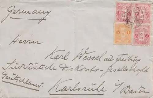 Japan 1915: letter Manchurei /Steelworks China to Karlsruhe