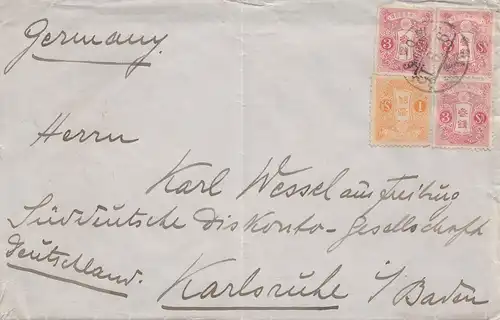 Japon 1915: letter Manchurei /Steelworks China to Karlsruhe