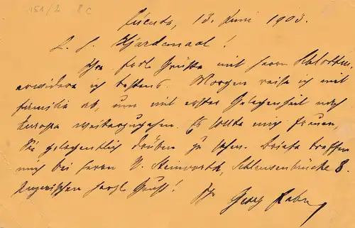 Colombia 1903: post card to Kopenhagen /Denmark