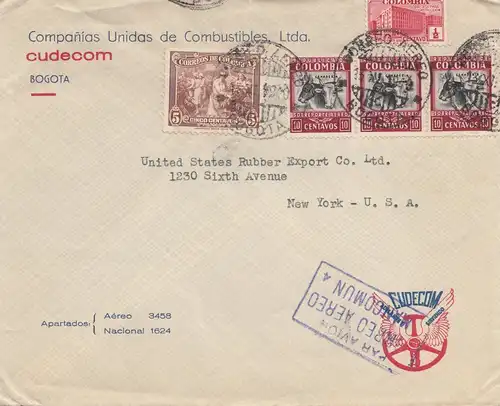 Colombia 1940: Bogota to New York - air mail, Royal pneu