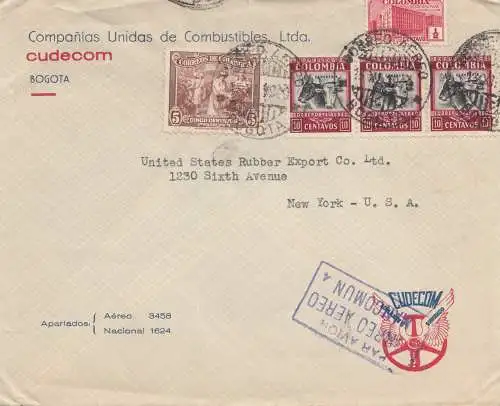 Colombia 1940: Bogota to New York - air mail, Royal pneumo