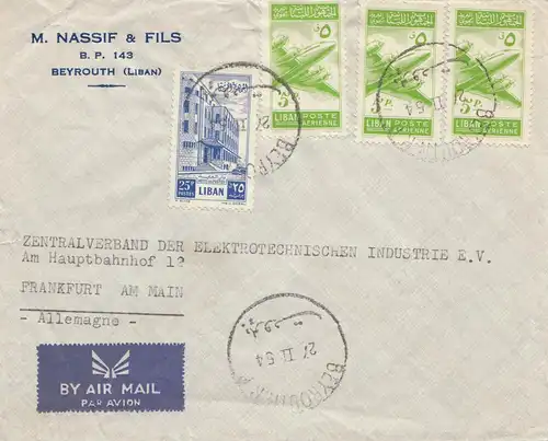 Liban: 1954: Beyrouth to Francfort - électrotechnique