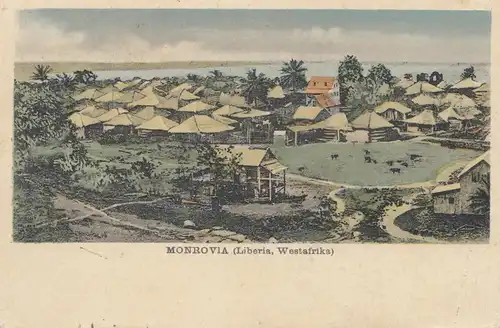 Liberia: 1907:  post card Monrovia - Deutsche Seepost - to Germany