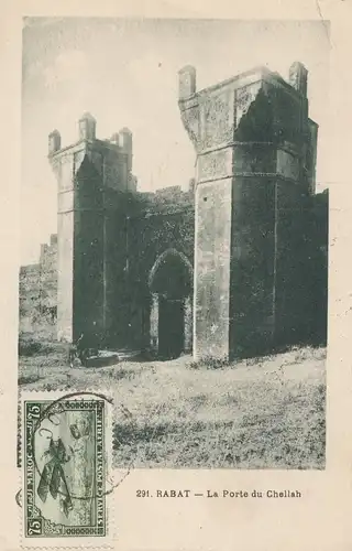 Maroc 1901: post card Rabat to Offenbach, Tax