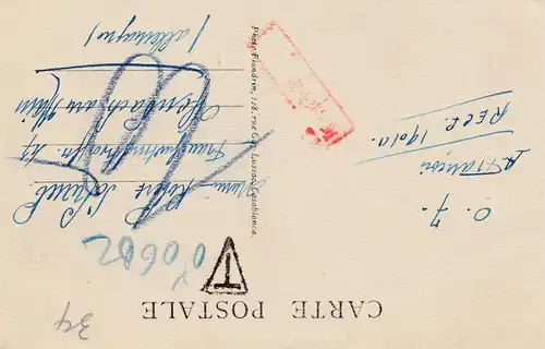 Maroc 1901: post card Rabat to Offenbach, Tax