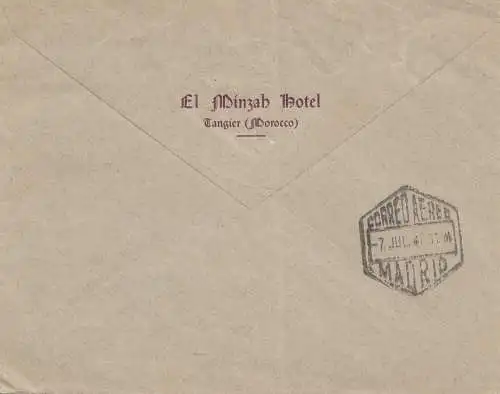 Maroc 1947: Tanger by air mail to Whitehall, London