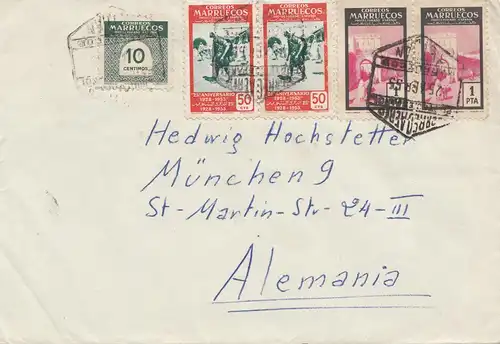 Maroc 1955: letter to München, Tax