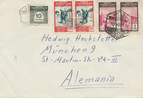 Maroc 1955: letter to Munich, Tax