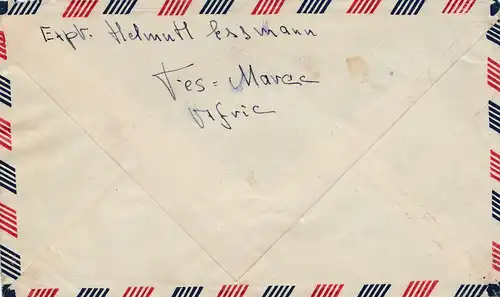 Maroc 1953: air mail Fes to Lauchhammer, Tax