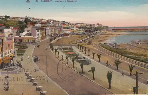 Maroc 1936: post card Tanger to Augsburg via air mail