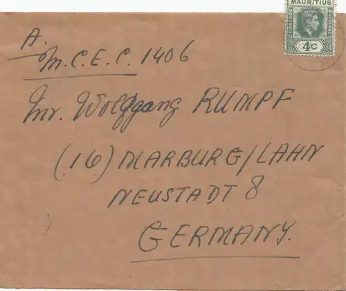 Maurice: letter to Marburg. .