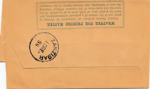 Maurice: 1896: Wrapper to Zanzibar