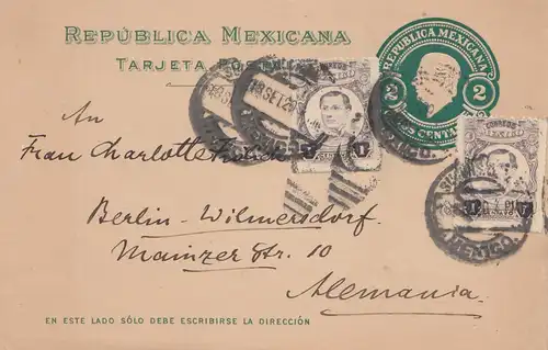 Mexique 1920: post card to Berlin-Wilmersdorf
