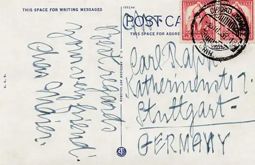 Mexico 1937: post card Ciudad Juarez to Stuttgart