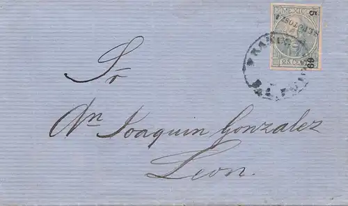 Mexico 1869: cover to Leon