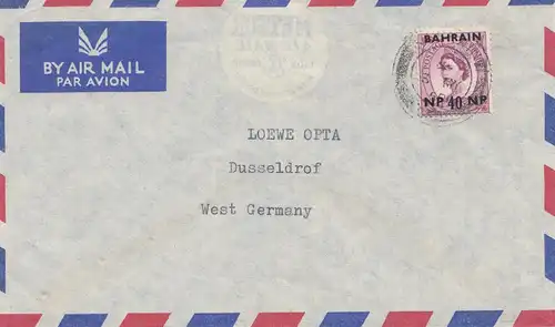 Bahreïn: air mail to Düsseldorf, Fa. Loewe