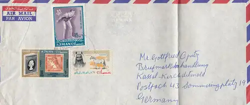 Ajman: letter to a stamp dealer in Kassel