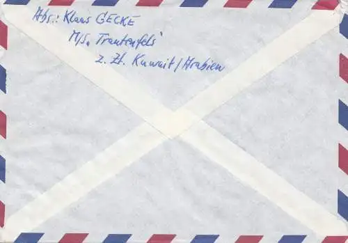 Koweït: 1963, air mail to Berlin.