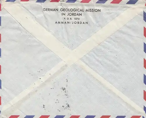 Jordan:  Amman 1964: air mail to Marburg