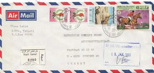 Libyen: Registered 1980 Tripoli Central to BMW Munich