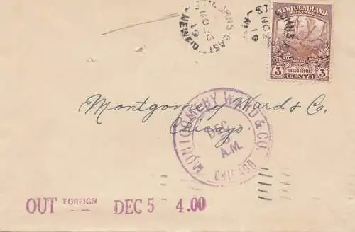 Newfoundland: 1919: letter to Chicago