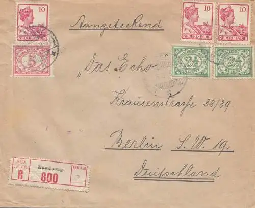 Ned. Indie 1921: Registered Bandoeng to Berlin